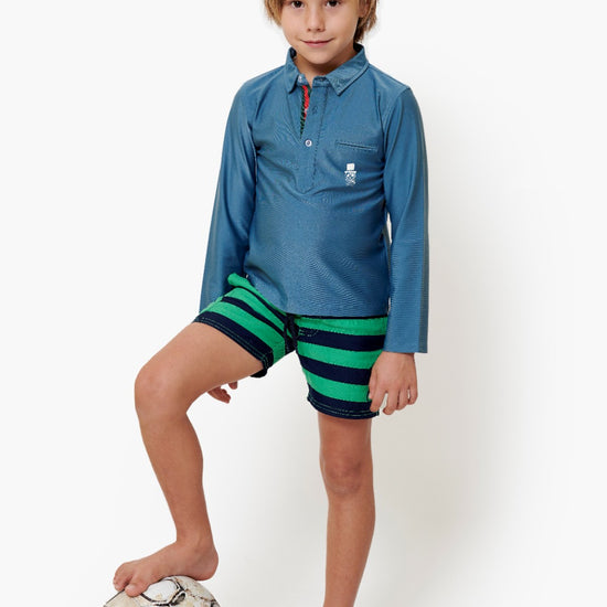 polo rash guard for kids spf50 rated fabric