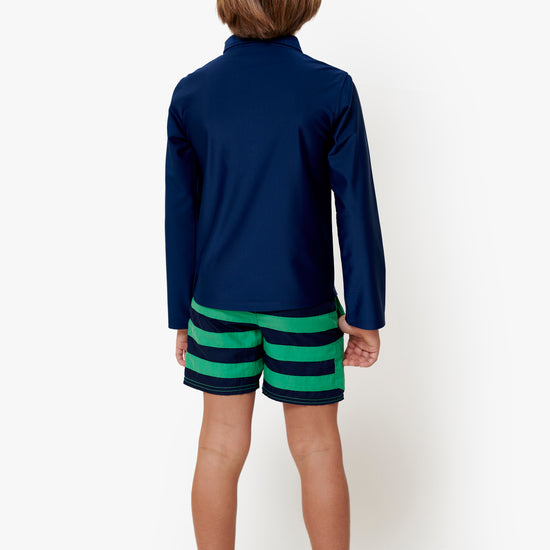 kids fashion sun protective long sleeves mariine blue upf50+