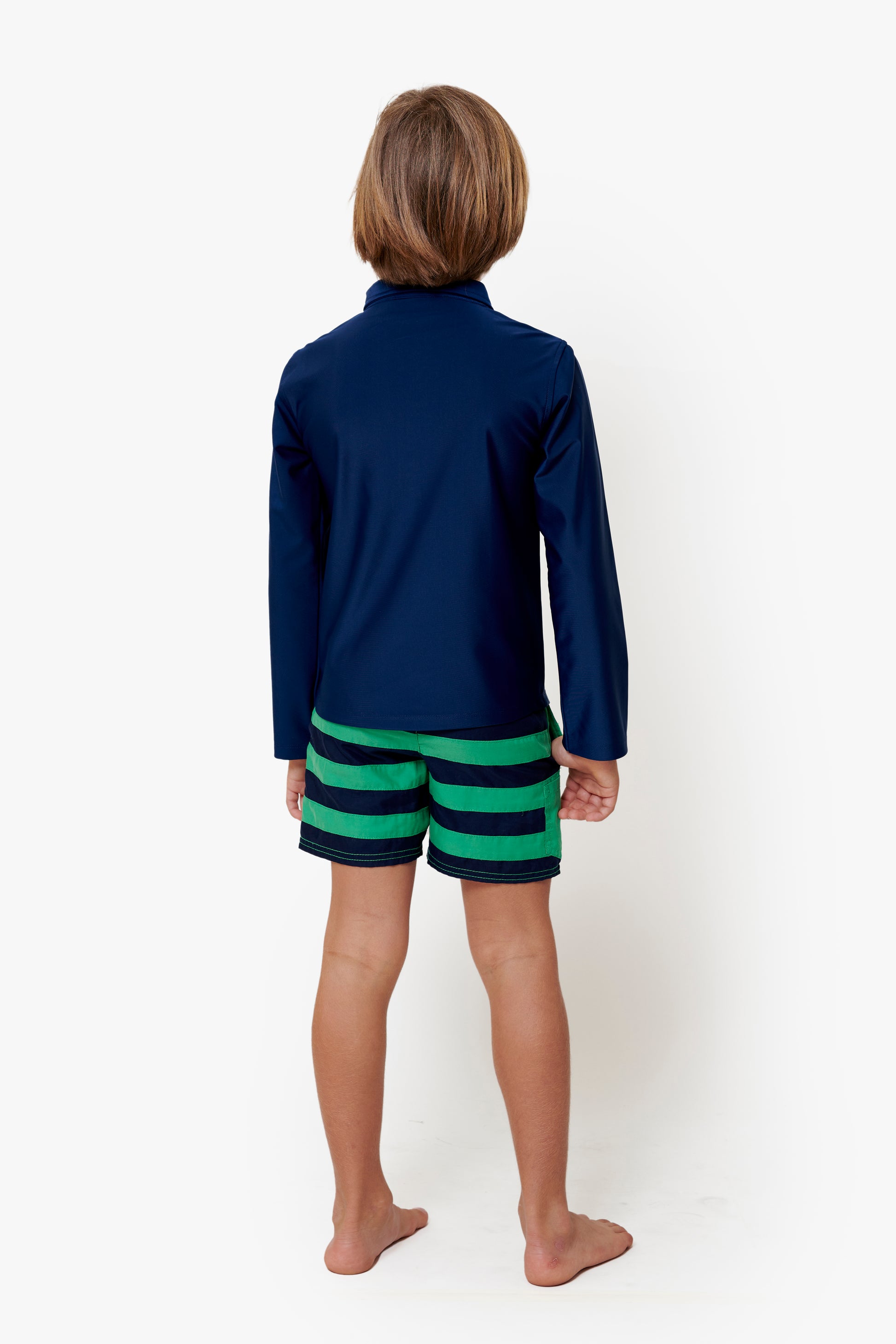 kids fashion sun protective long sleeves mariine blue upf50+