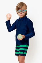 Charger l&#39;image dans la galerie, Kids long sleeves uv protective beach wear marine blue
